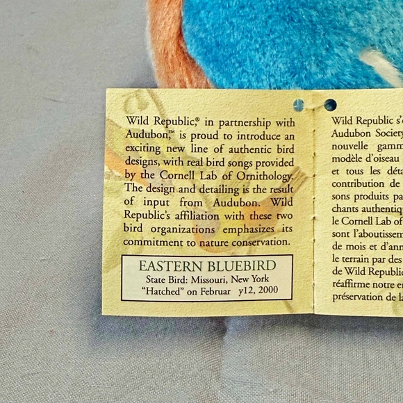 SINGING BIRD, PLAYS REAL BIRD CALLS, EASTERN BLUEBIRD, 6 L x 4 ½ W x 4 ¾ H INCH - Picture 6 of 16